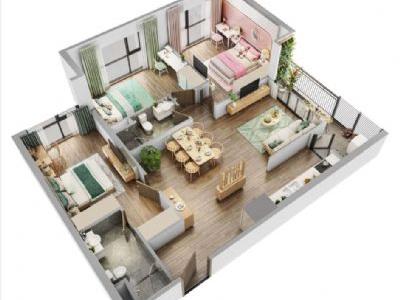 Cho thuê căn 3PN, căn góc siêu Vip 102,4m2, rộng rãi, view đẹp, giá siêu tốt